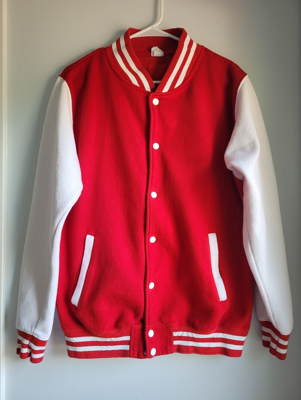 Awdis (all We Do Is) Red and White Varsity Jacket Size L